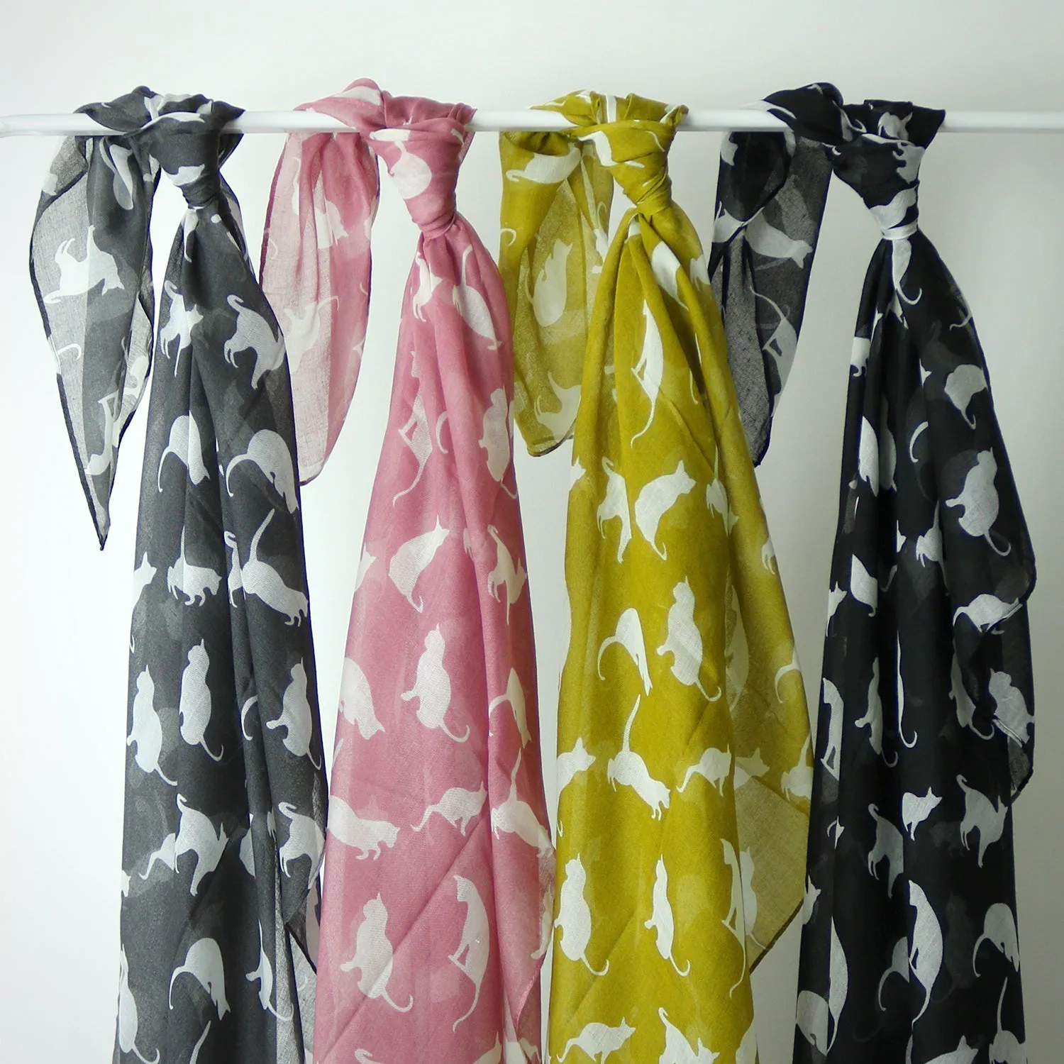 Colourful Cat Print Scarf