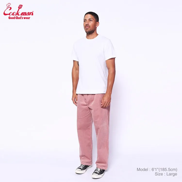 Cookman Chef Pants Semiwide- Corduroy :  FAT Pink