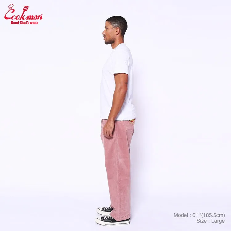 Cookman Chef Pants Semiwide- Corduroy :  FAT Pink