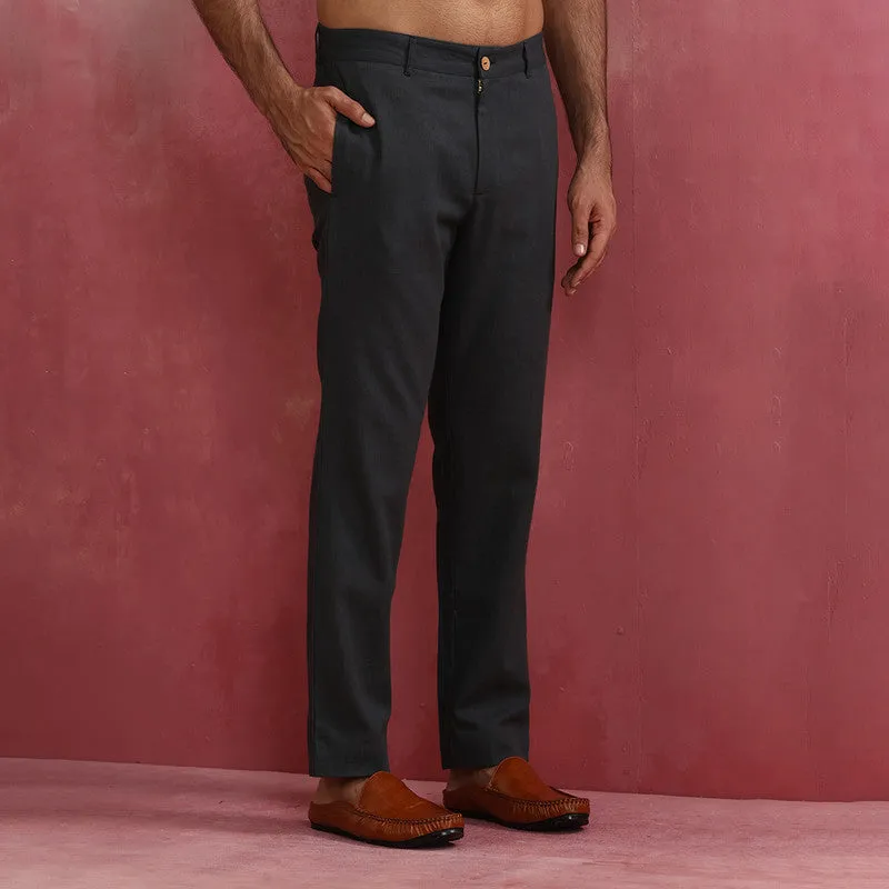 Cotton Twill Pants for Men | Charcoal Grey