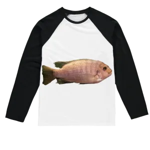 Cream Peach Fish Sublimation Baseball Long Sleeve T-Shirt