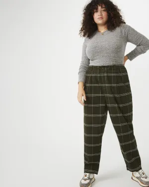 Curvy Corduroy Pull-On Jogger Pants | Forest Green / Ivory