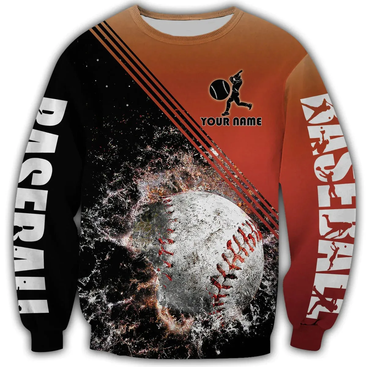 Customized Men Baseball Shirt, Unisex Baseball Hoodie, Love Baseball Gift, Baseball Player Uniform