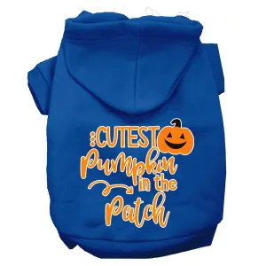 Cutest Pumpkin In The Patch Screen Print Dog Hoodie Blue Xl