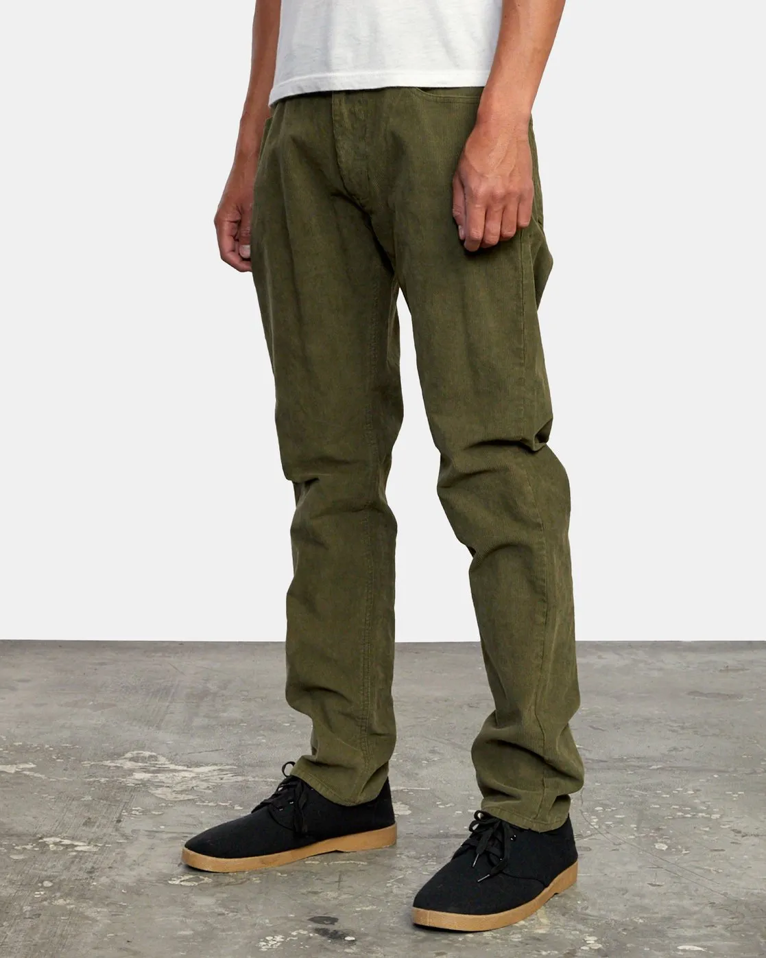 Daggers Pigment Slim Fit Corduroy Pants - Olive