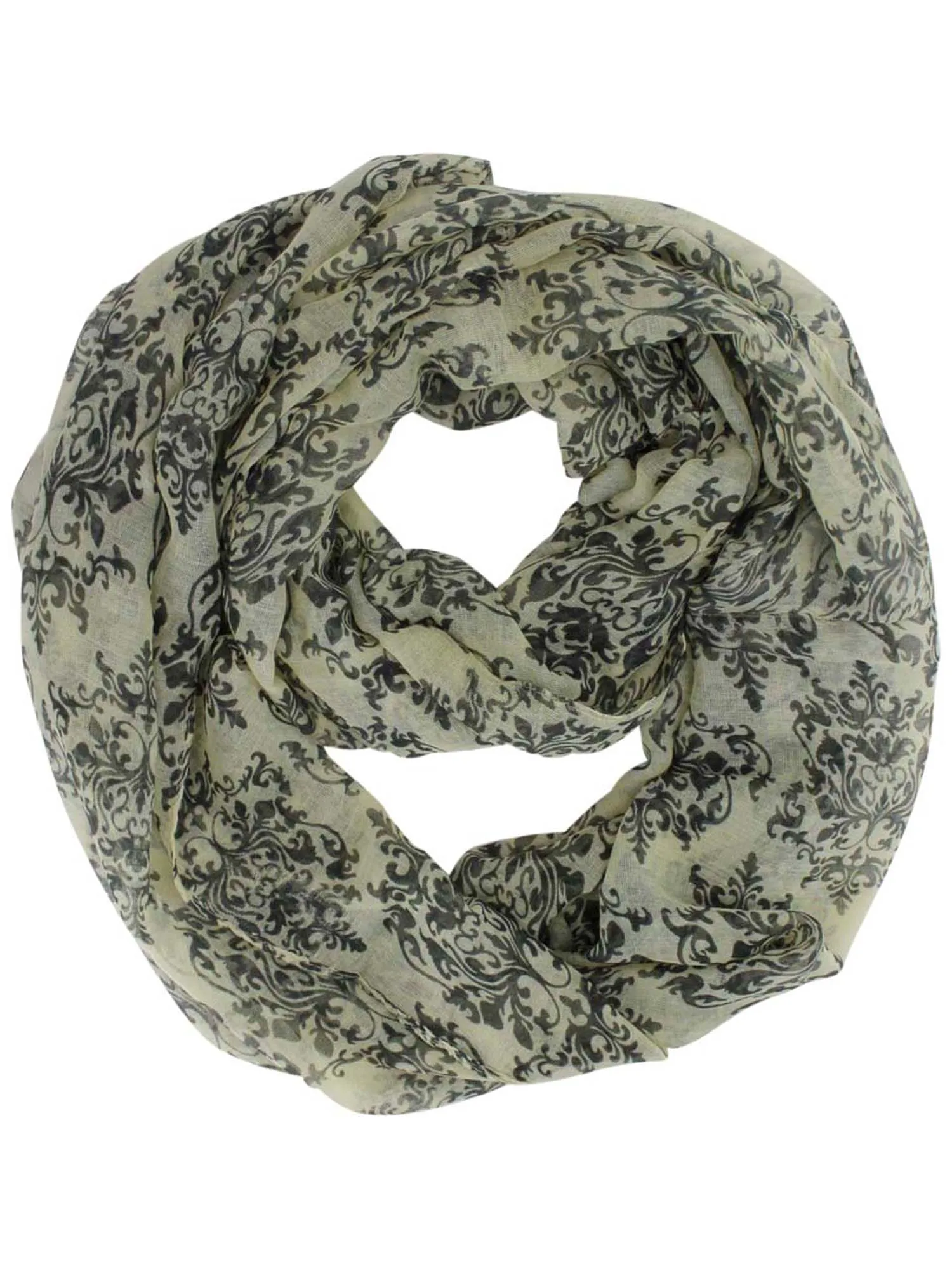 Damask Brocade Print Infinity Scarf