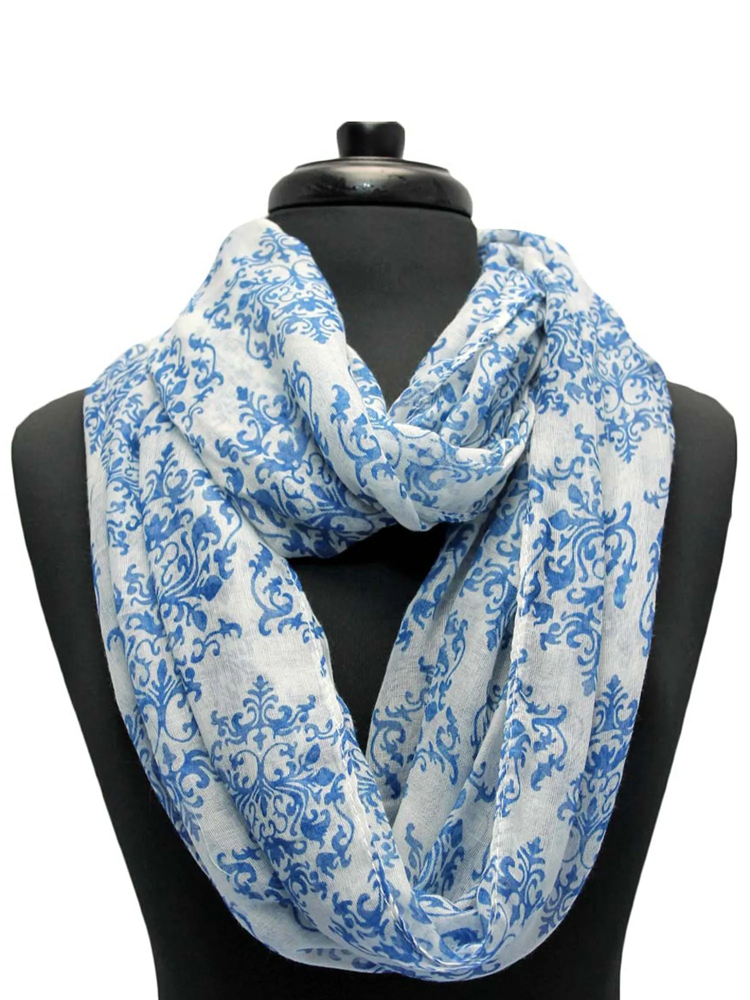 Damask Brocade Print Infinity Scarf