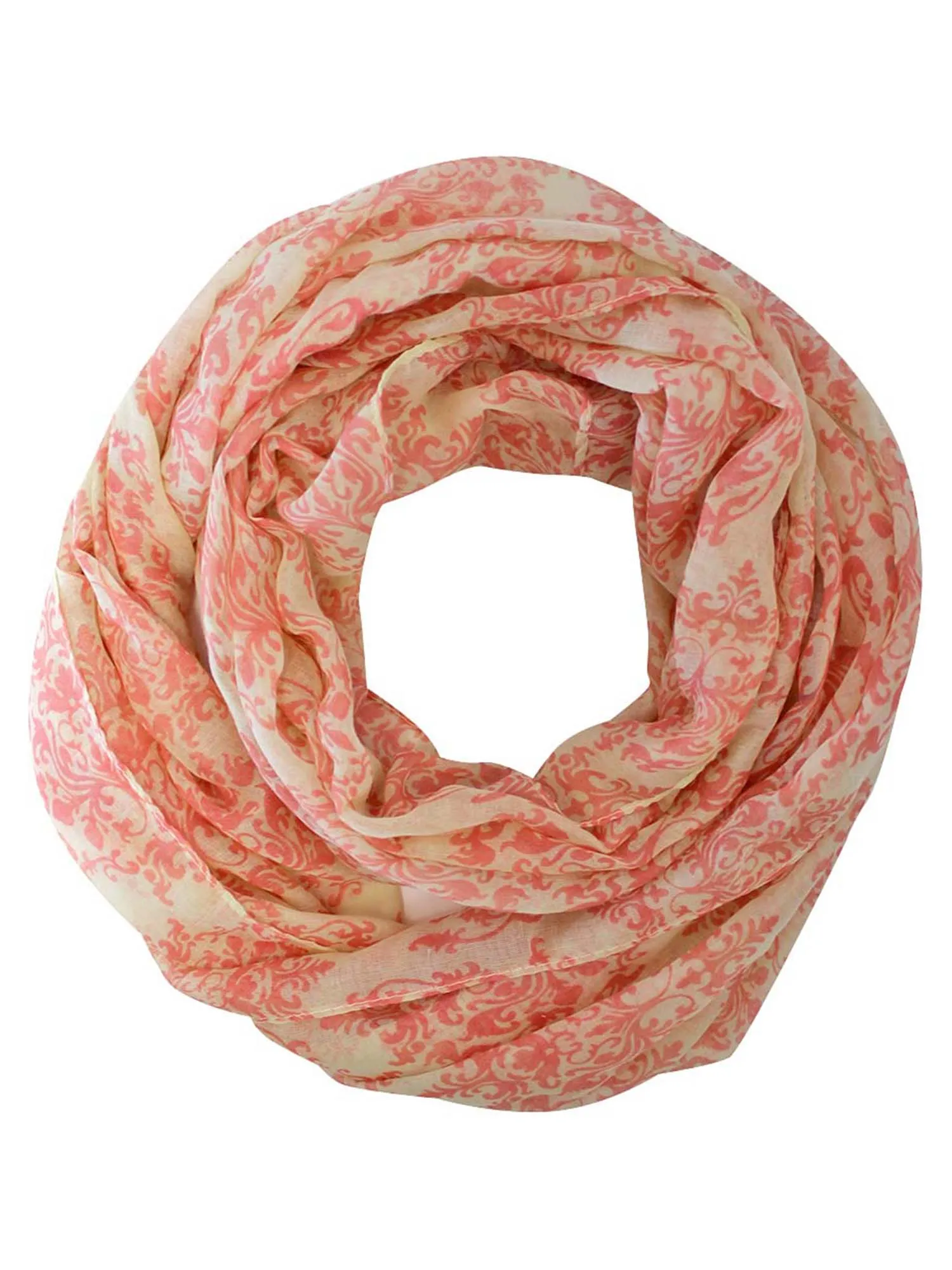 Damask Brocade Print Infinity Scarf