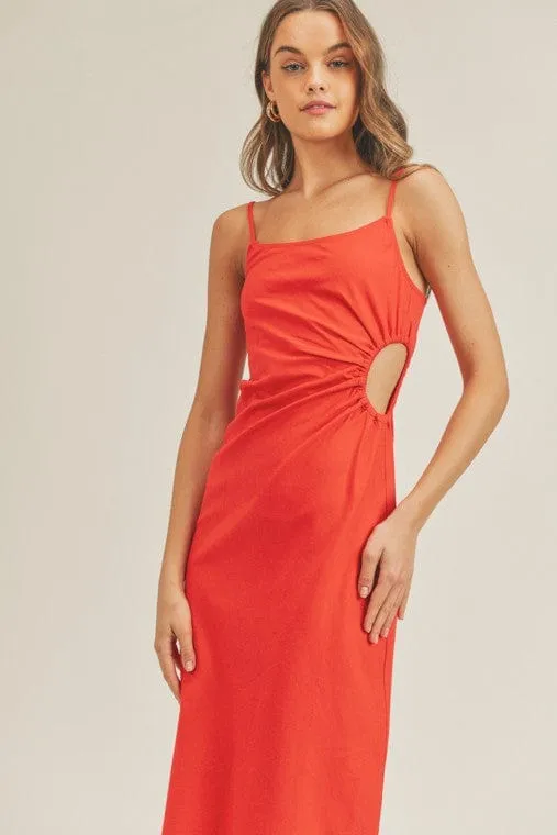 Darien Cut Out Maxi Dress Crimson