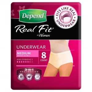 Depend Underwear Realfit Female Medium 8 pack