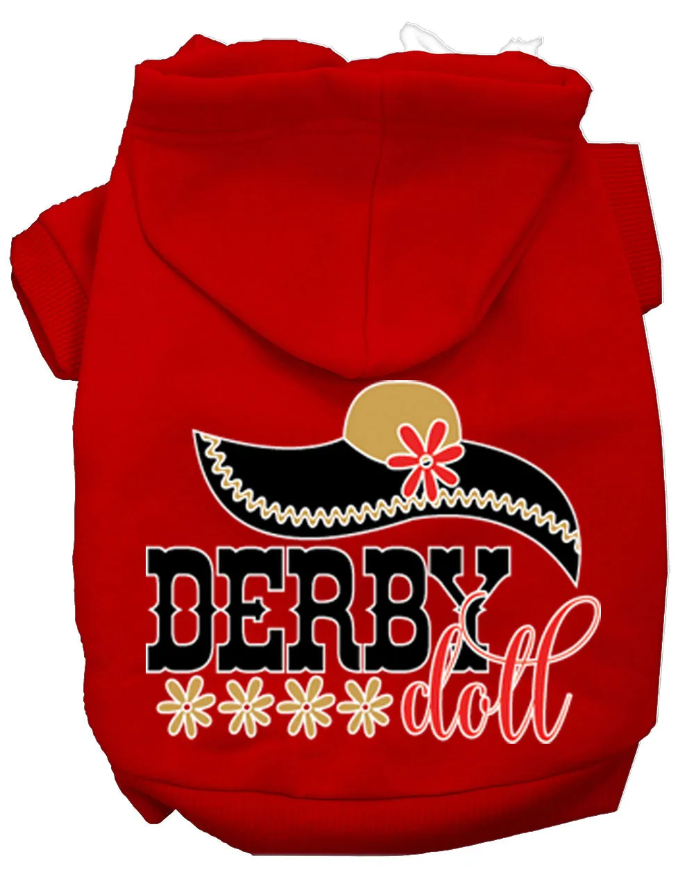 Derby Doll Screen Print Dog Hoodie Red Xl