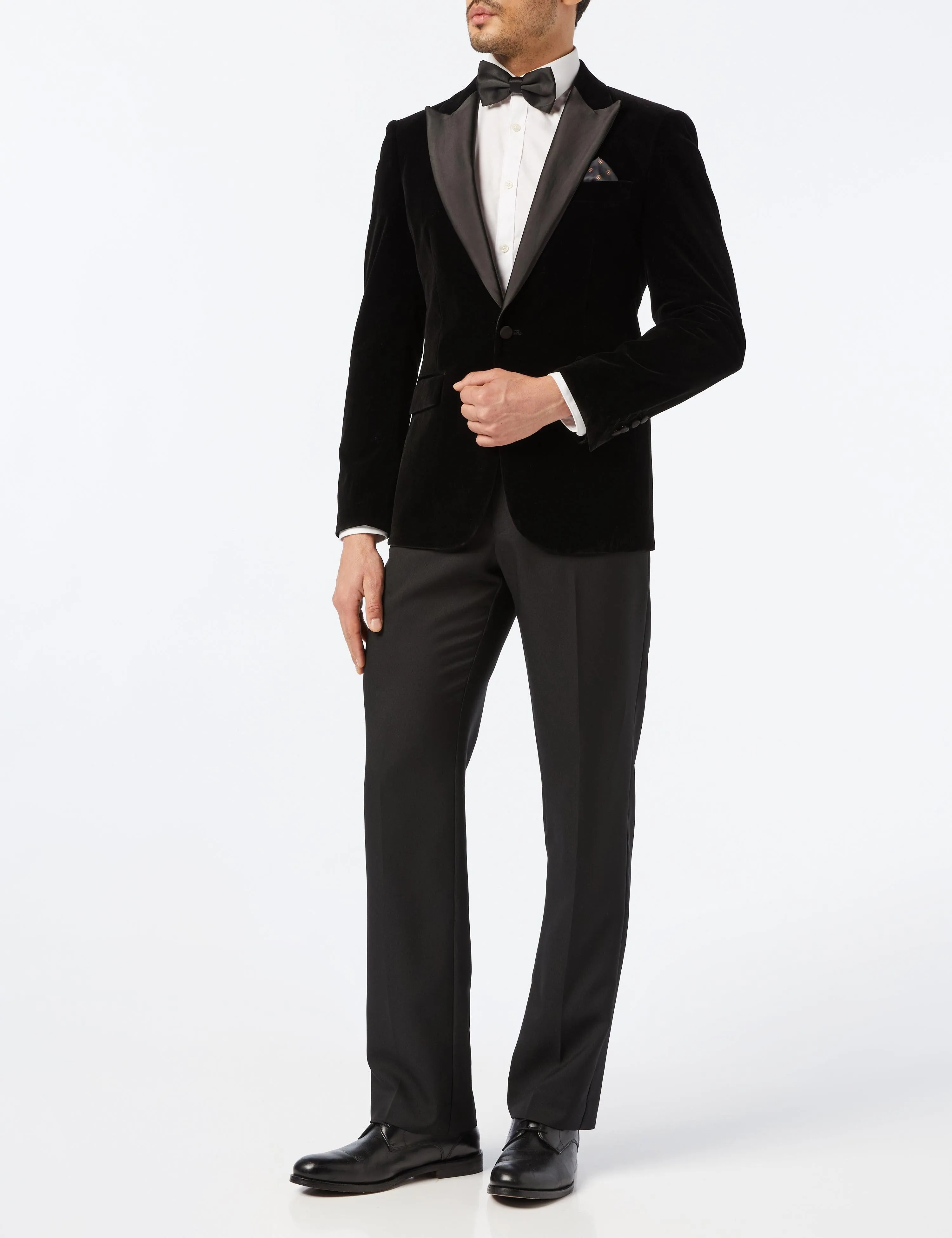 DINNER TIM - Black Soft Velvet Tuxedo Jacket