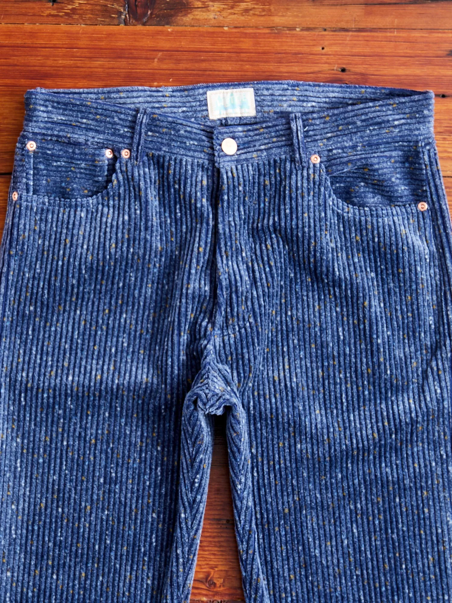 Donegal Corduroy Five Pocket Trousers in Marine Blue