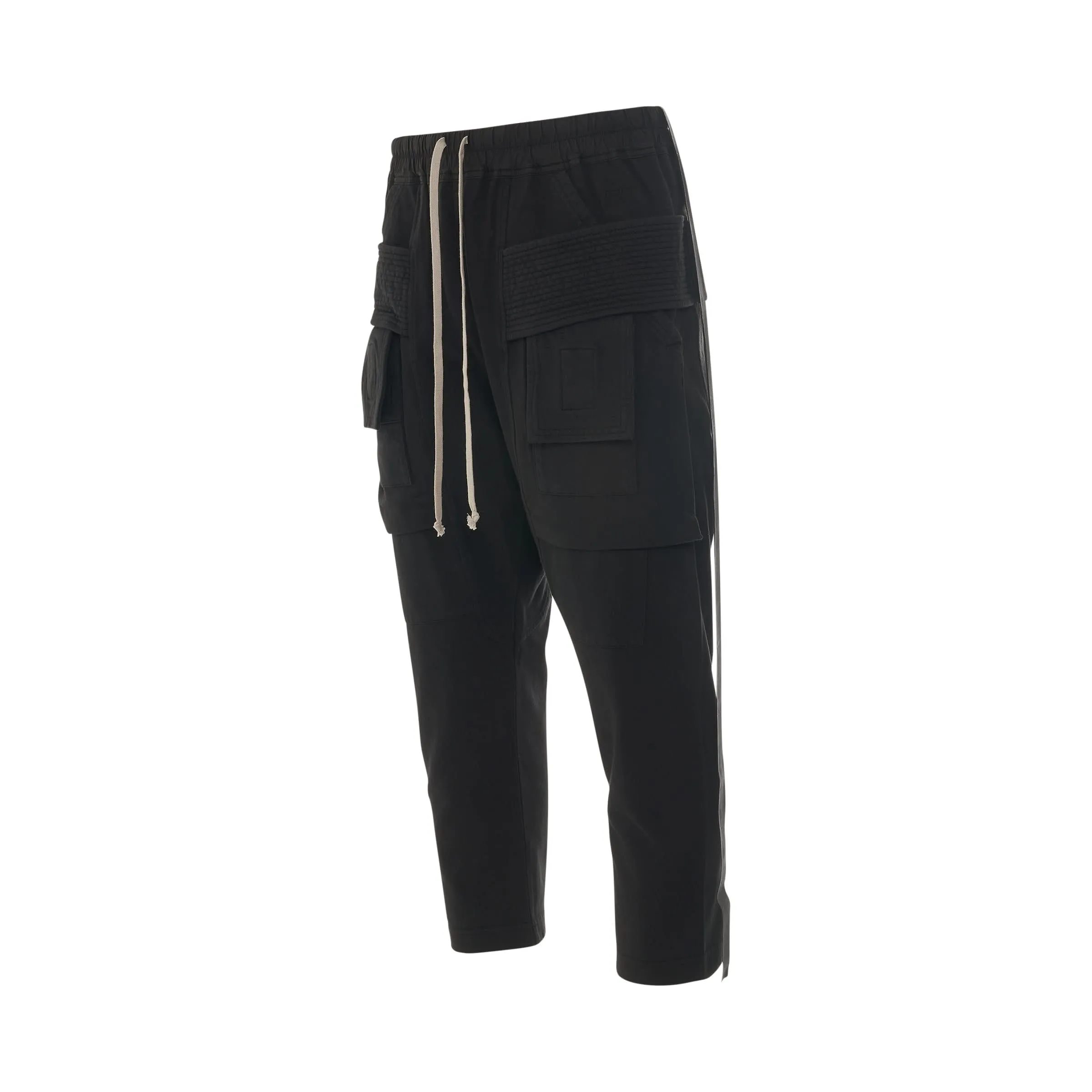 DRKSHDW Creatch Cargo Cropped Drawstring Pant in Black