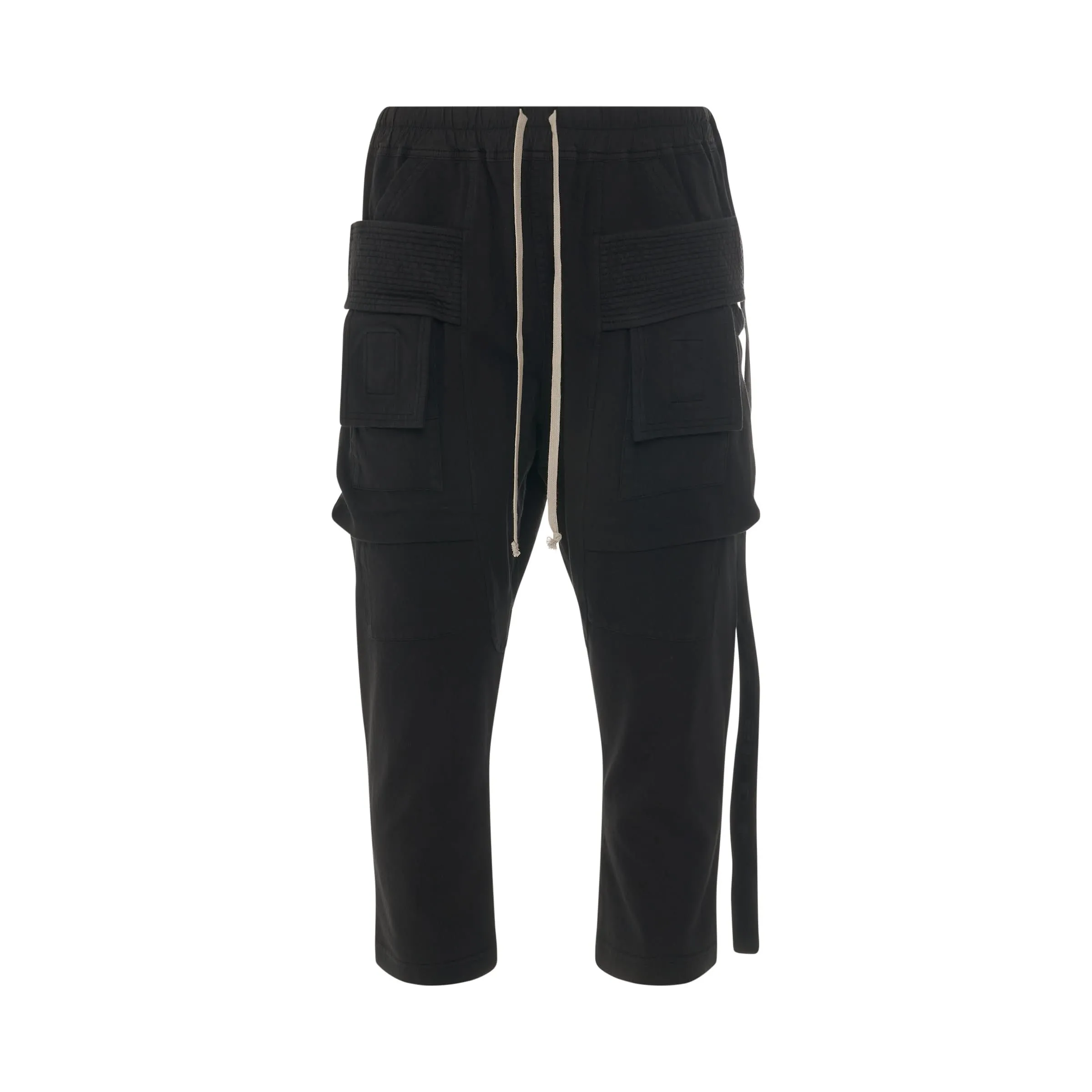 DRKSHDW Creatch Cargo Cropped Drawstring Pant in Black