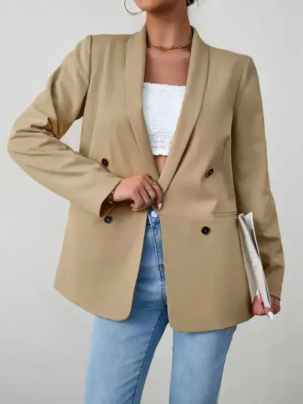 Elegant commuter double-breasted ladies suit jacket