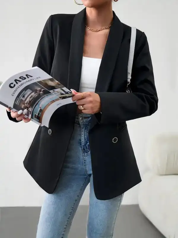 Elegant commuter double-breasted ladies suit jacket