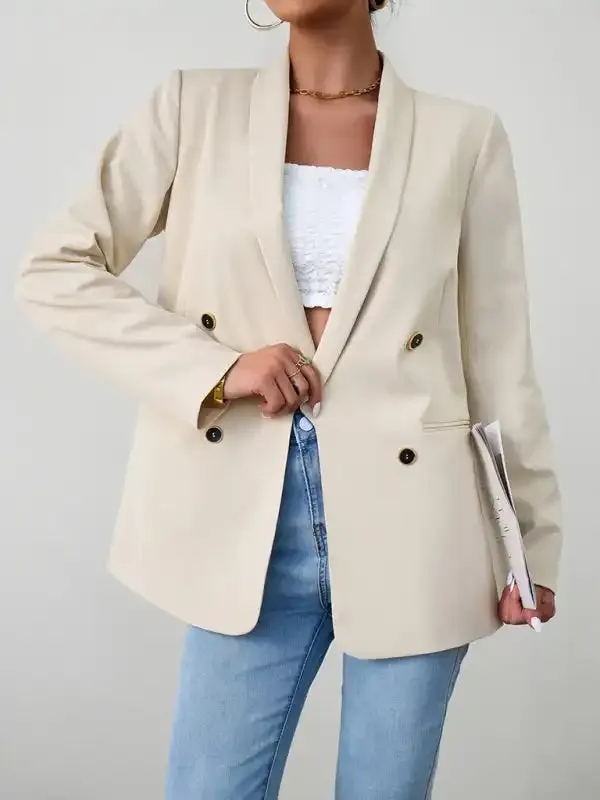 Elegant commuter double-breasted ladies suit jacket