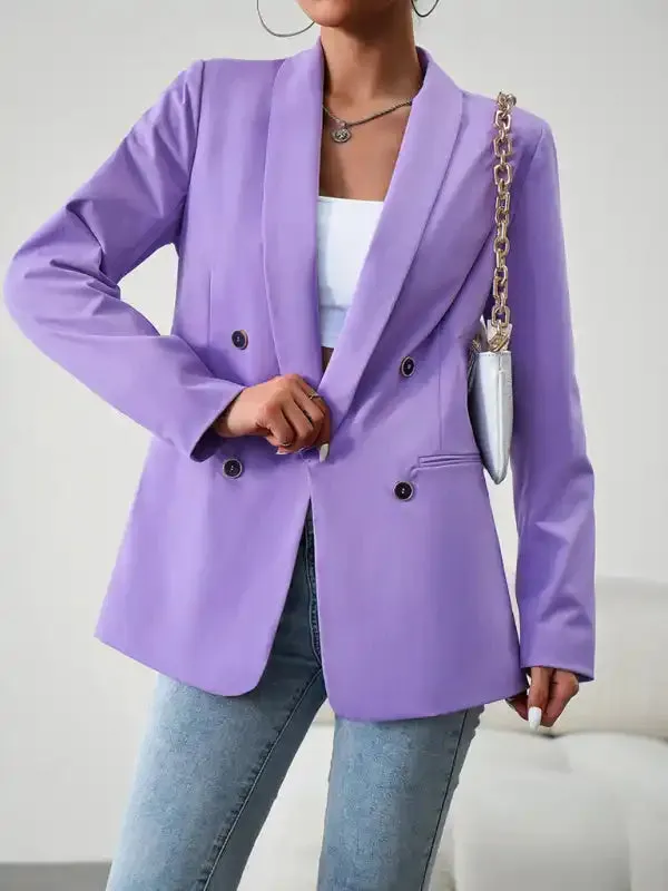 Elegant commuter double-breasted ladies suit jacket