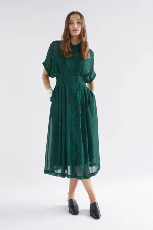 Elk Krava Sheer Dress - Malachite Print