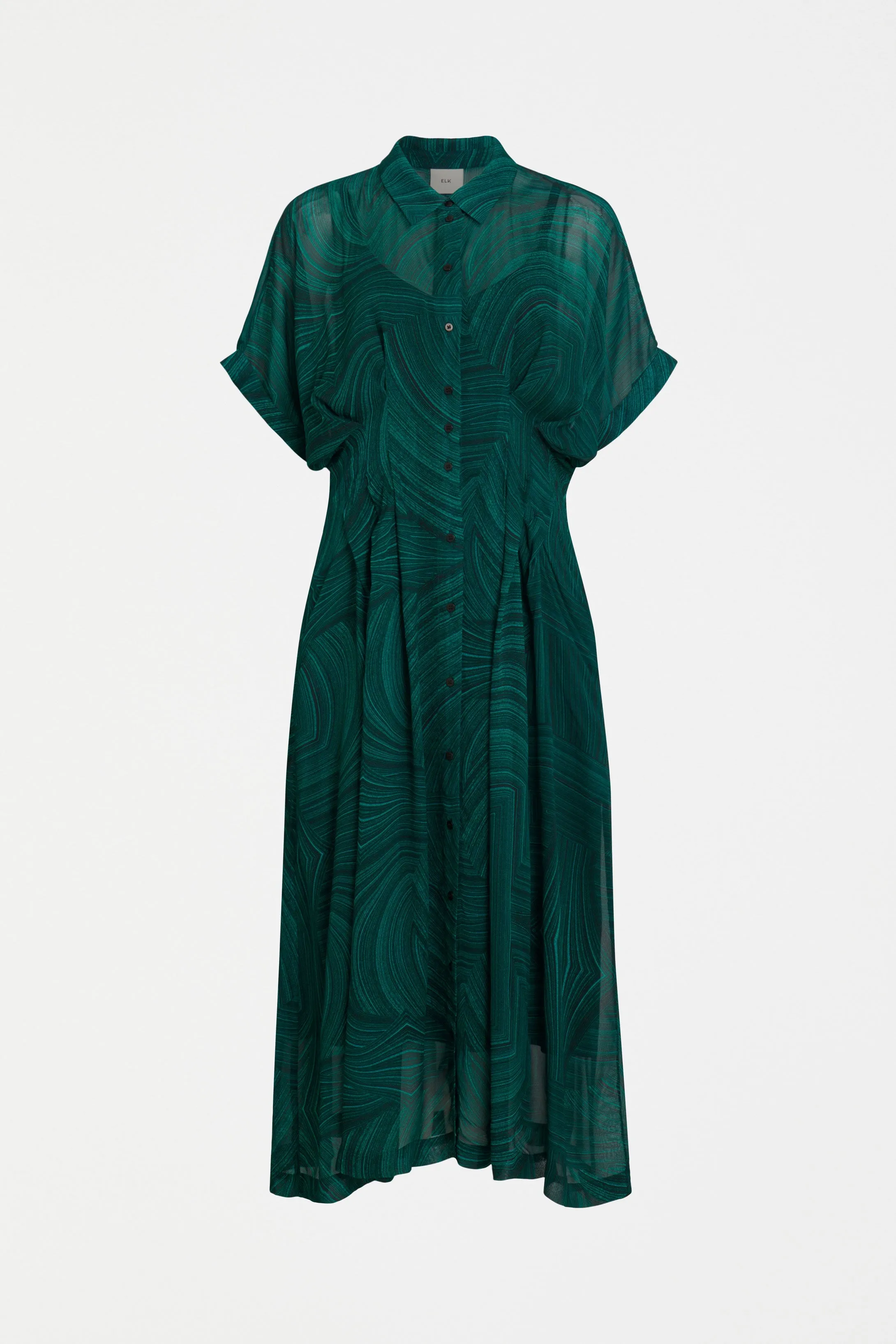 Elk Krava Sheer Dress - Malachite Print