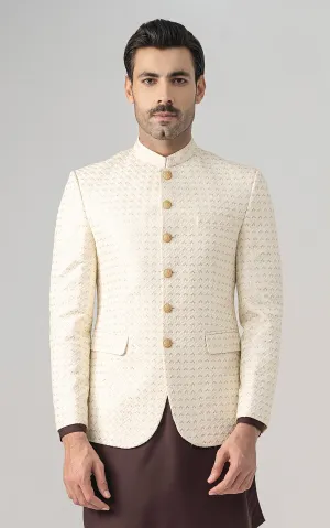 EMBROIDERED PRINCE COAT- FESTIVE COLLECTION OFF WHITE