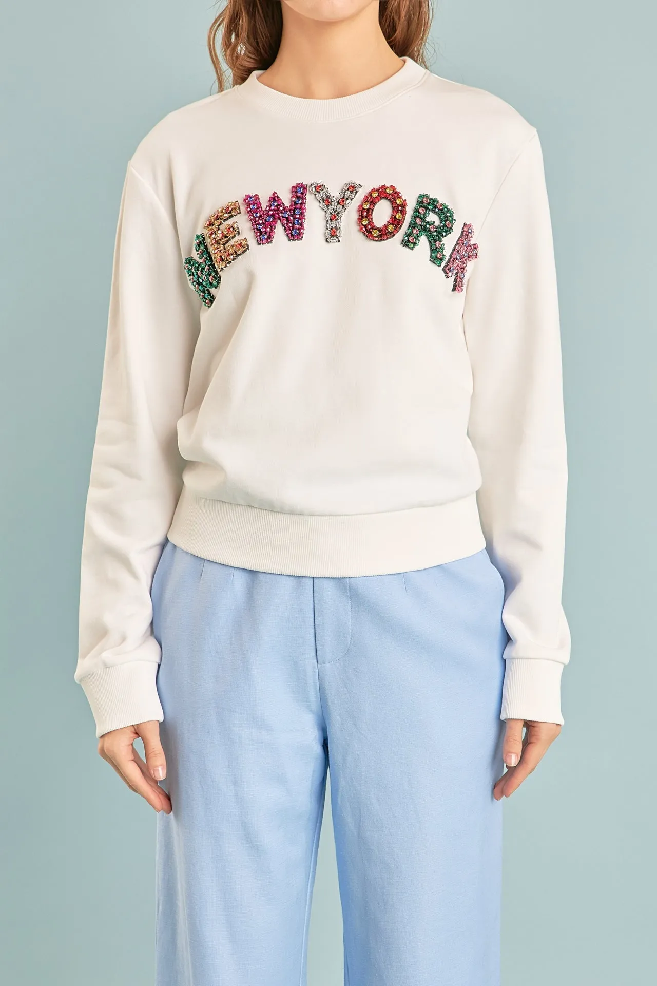 Endless Rose - New York Embellished Sweatshirt