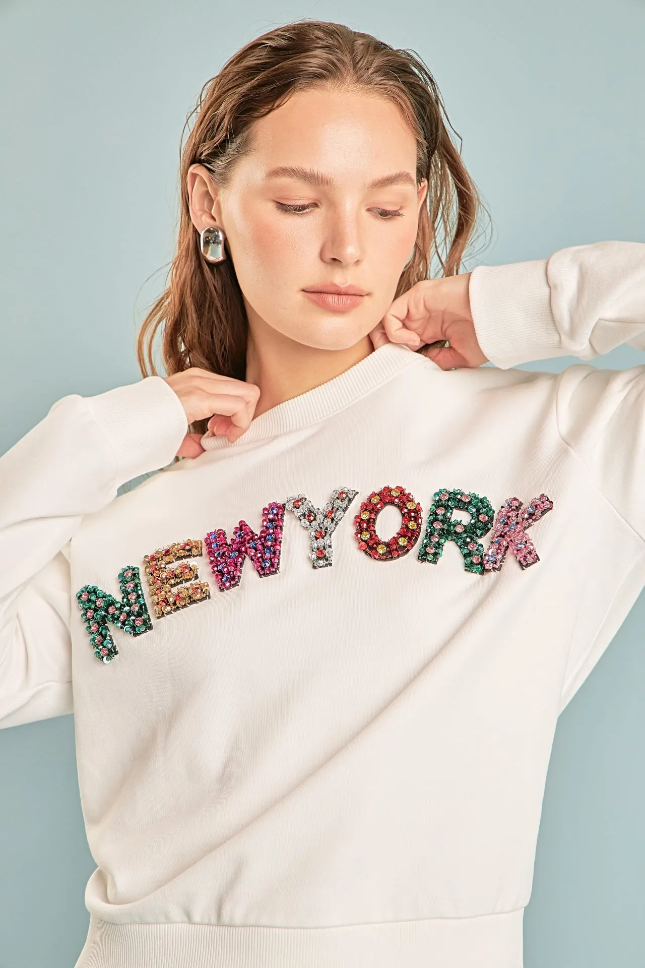 Endless Rose - New York Embellished Sweatshirt