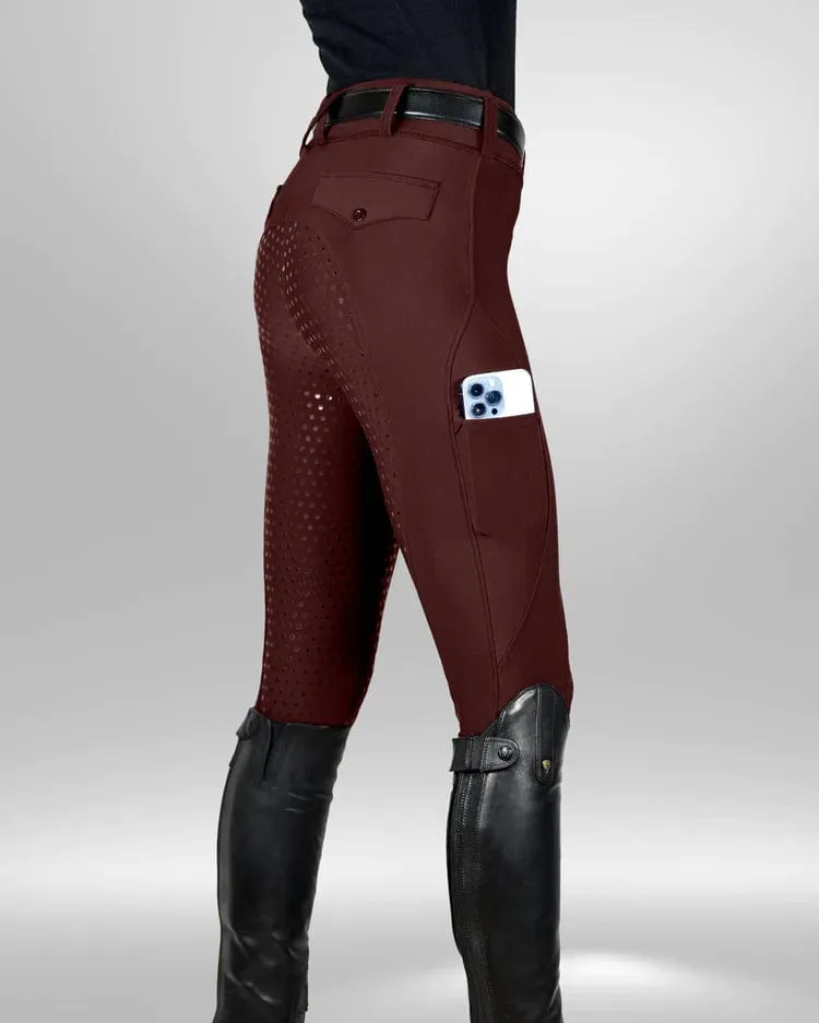 Equestly- Lux GripTEQ Riding Pants (Wine)