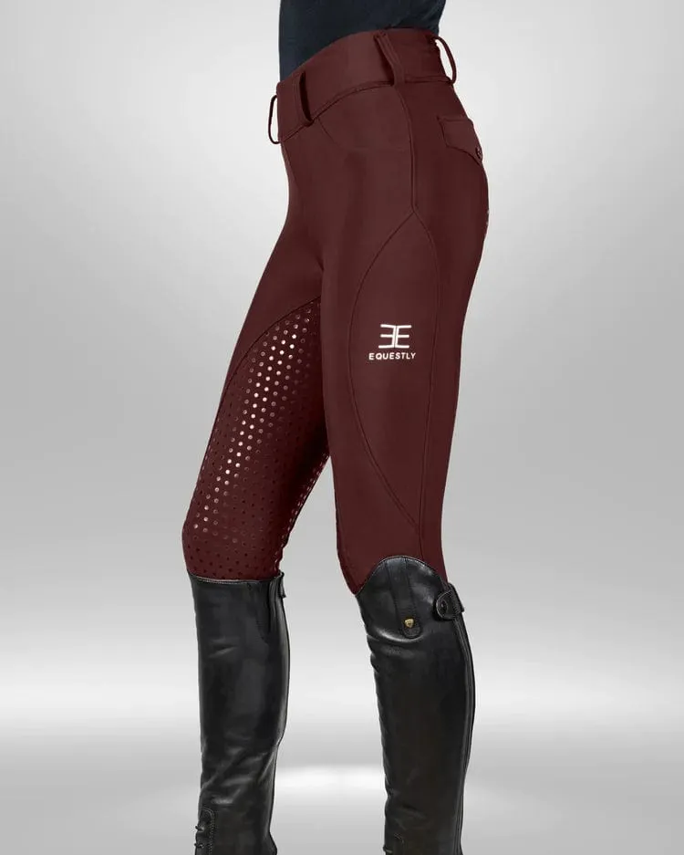 Equestly- Lux GripTEQ Riding Pants (Wine)