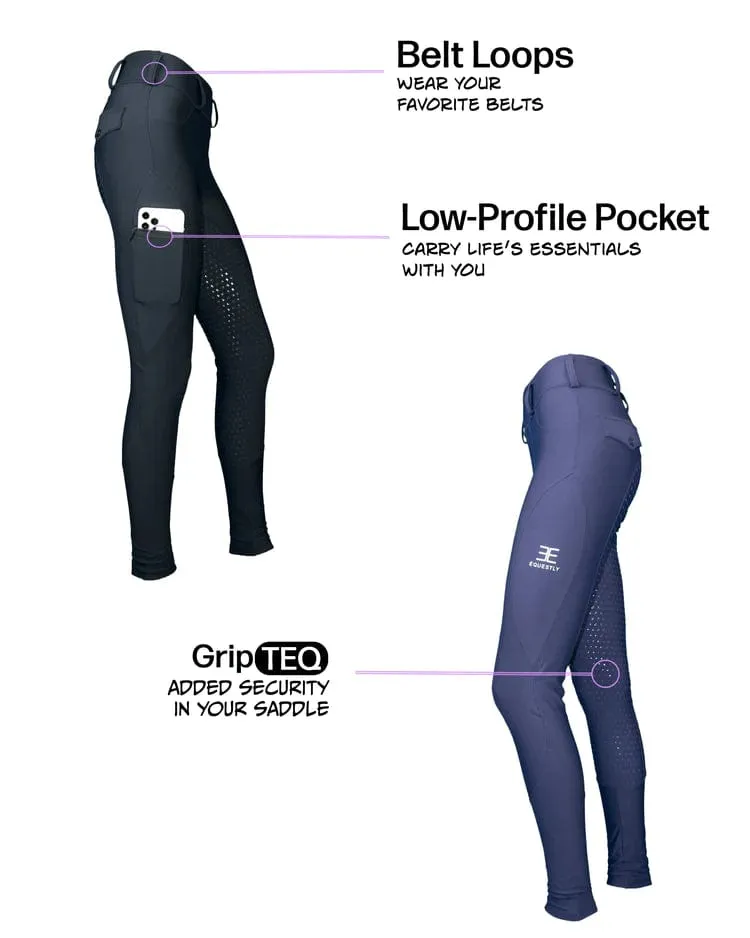 Equestly- Lux GripTEQ Riding Pants (Wine)