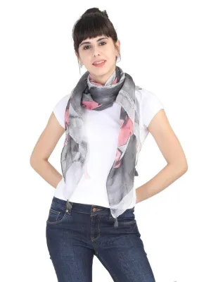 FabSeasons Pink Star Printed Cotton Unisex Scarf