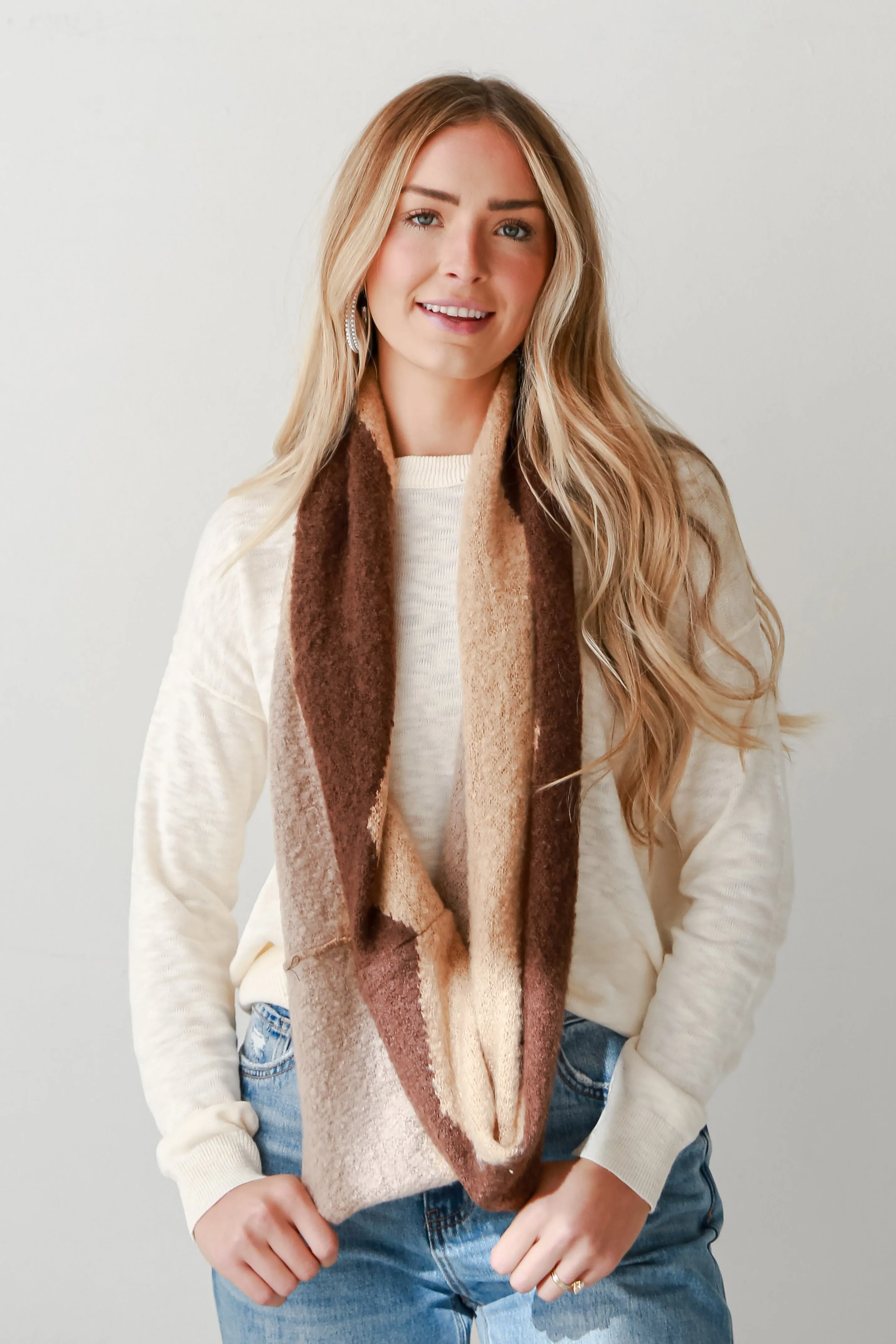 FINAL SALE - Cuddly Love Brown Infinity Scarf - DOORBUSTER