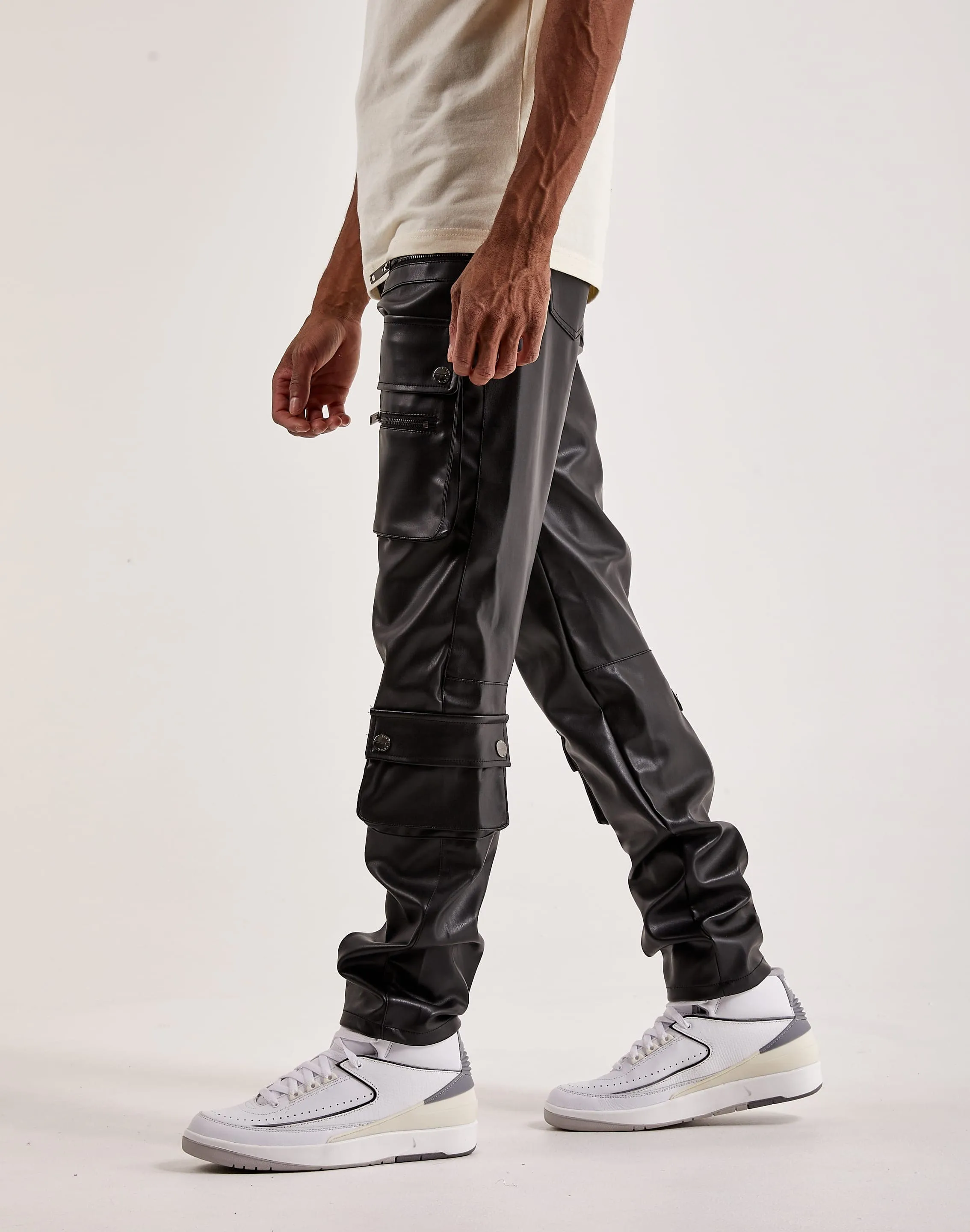 First Row Leather Racing Cargo Pants