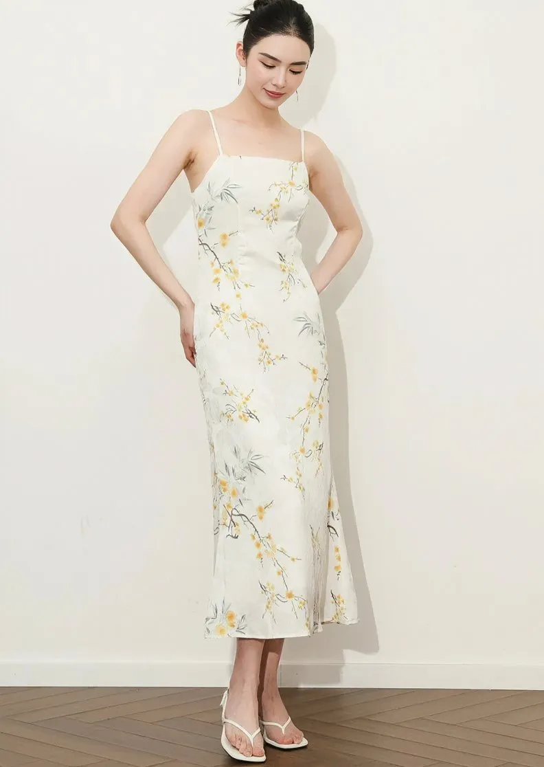 FOLIAGE PRINT SLIP DRESS