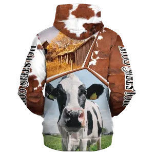 Funny Holstein Farm In The Fall Hoodie