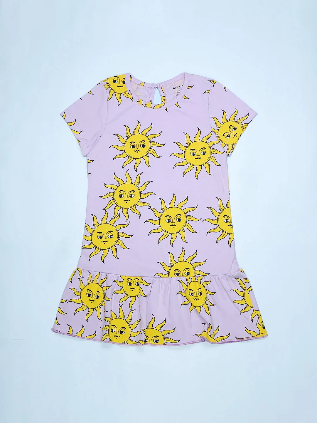 Girls Sun Print Fit & Flared Dress