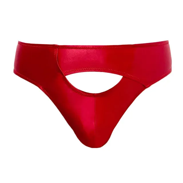 Glossy Men's Silky Smooth T-Shaped Briefs