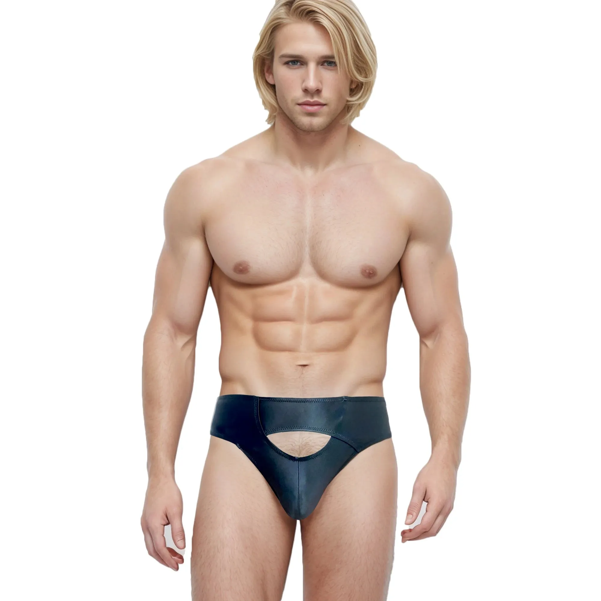 Glossy Men's Silky Smooth T-Shaped Briefs