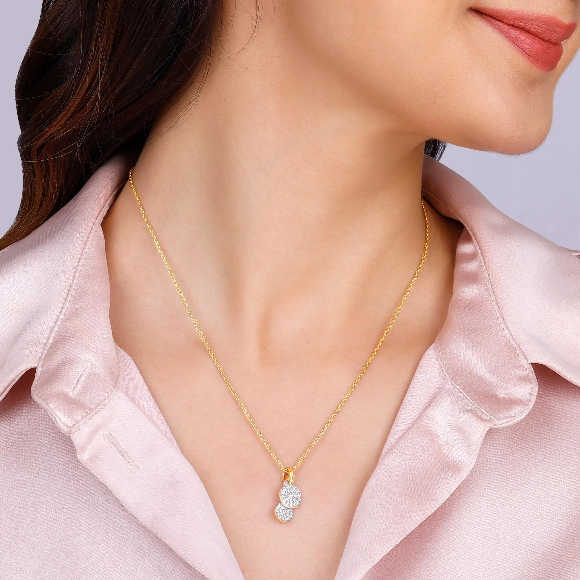 Gold Cheerful Cherry Diamond Pendant