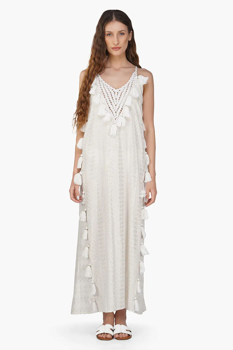 Golden Pearl Lurex Tassel Dress