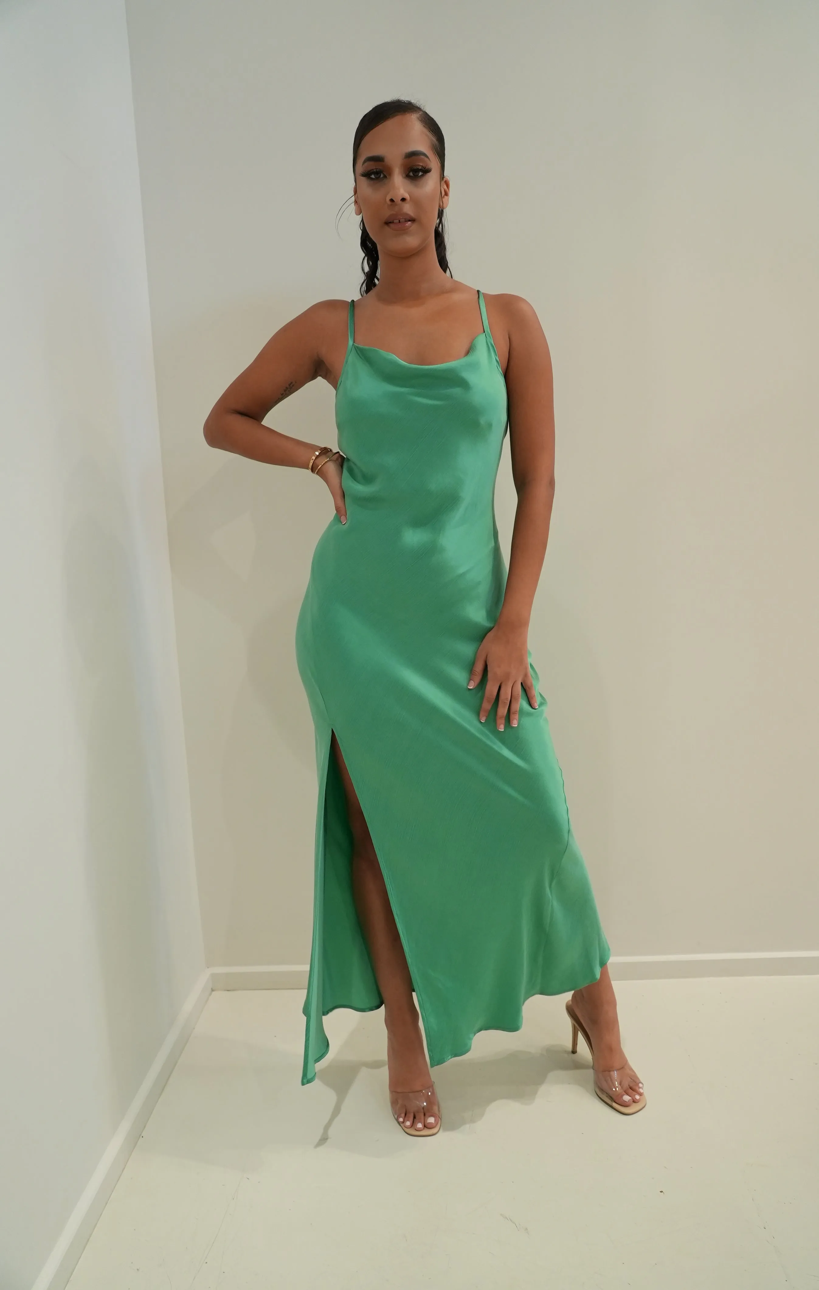 Green Slip Dress