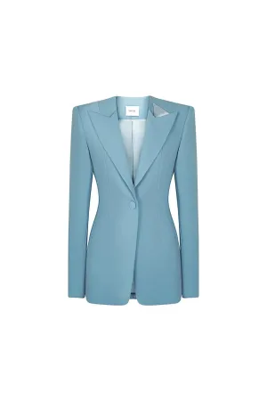 Grosvenor Structured Square Shoulder Crepe Blazer