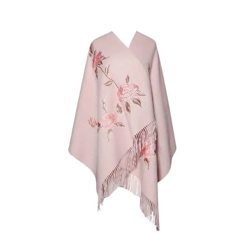 Handcrafted Su Embroidery Cashmere Scarf Luxury Gift Box 200x70cm