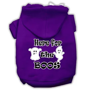 Here For The Boos Screenprint Dog Hoodie Purple L (14)