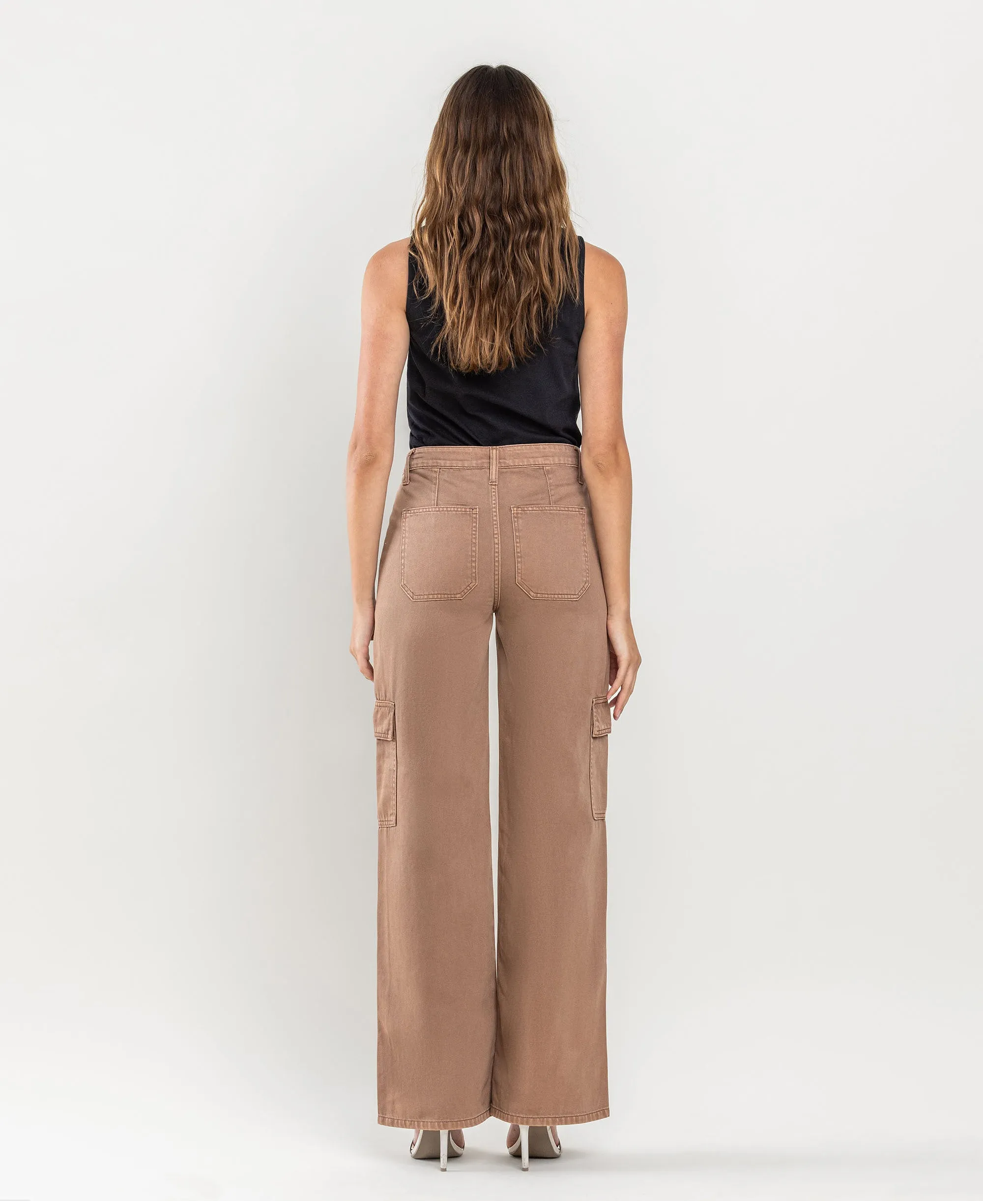 High Rise Utility Cargo Wide Leg Pants