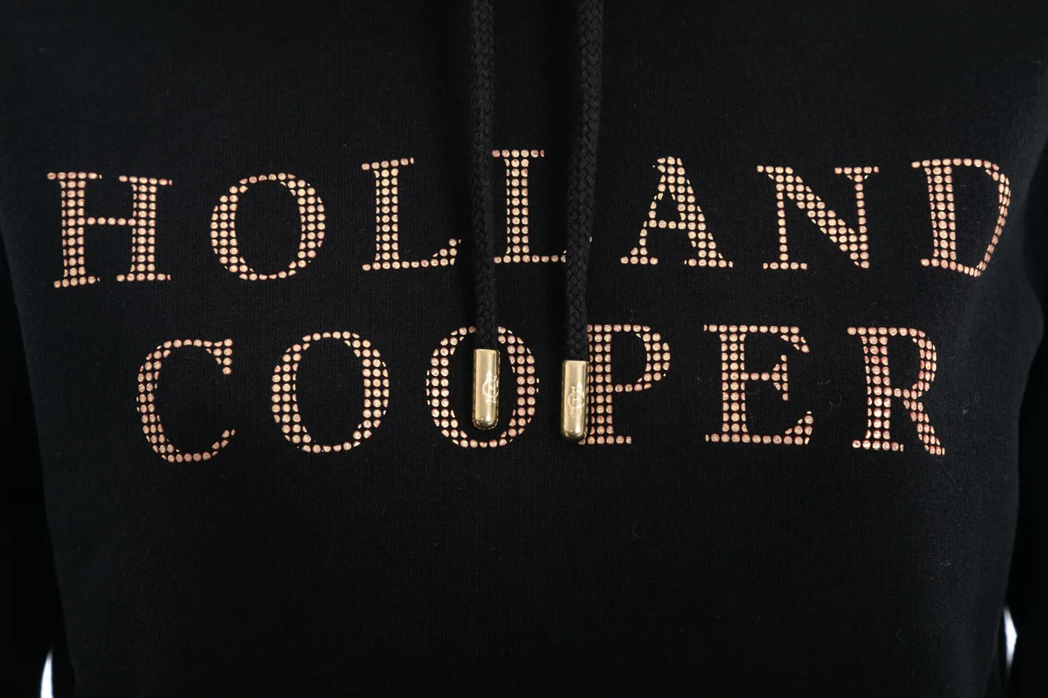 Holland Cooper Essential Hoodie in Black & Gold