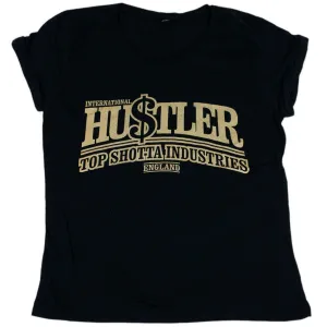 Hustler Womens Black and Gold T-Shirt