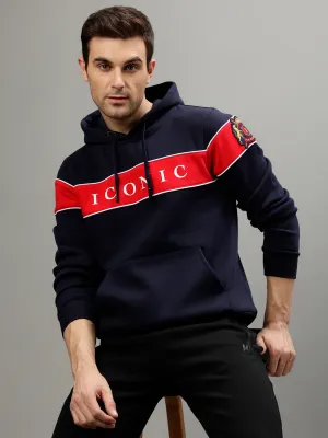 Iconic Men Colorblocked Hooded Full Sleeve Sweatshirt