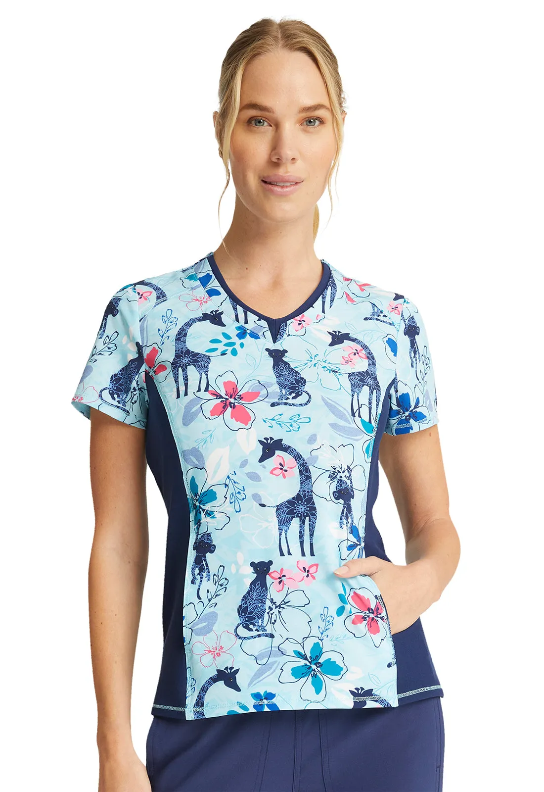 Iflex - Women's V-Neck Print Scrub Top